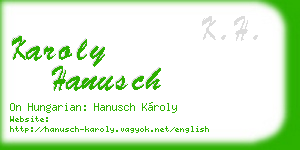 karoly hanusch business card